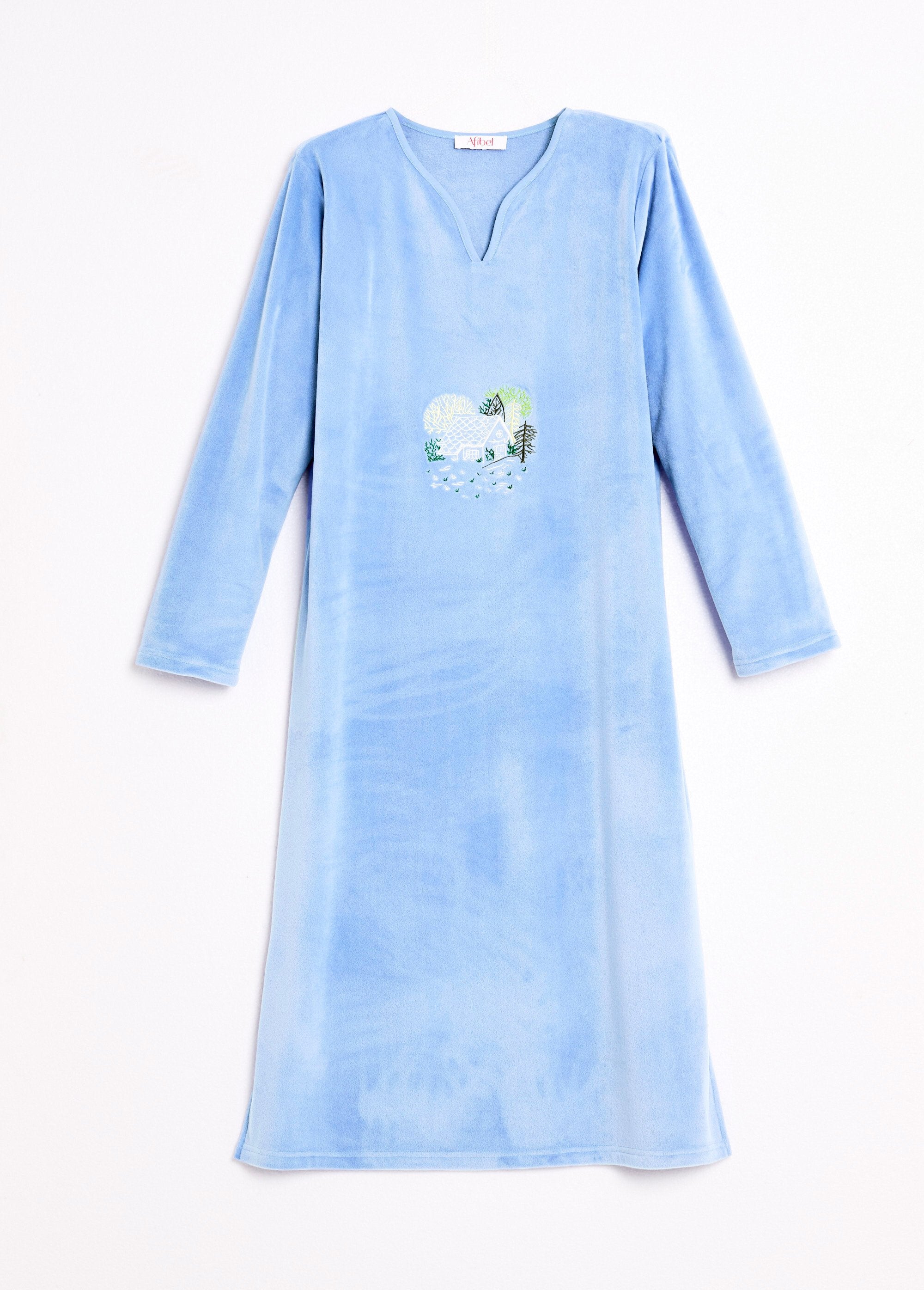 Embroidered_mid-length_fleece_nightgown_Indigo_AP1_slim