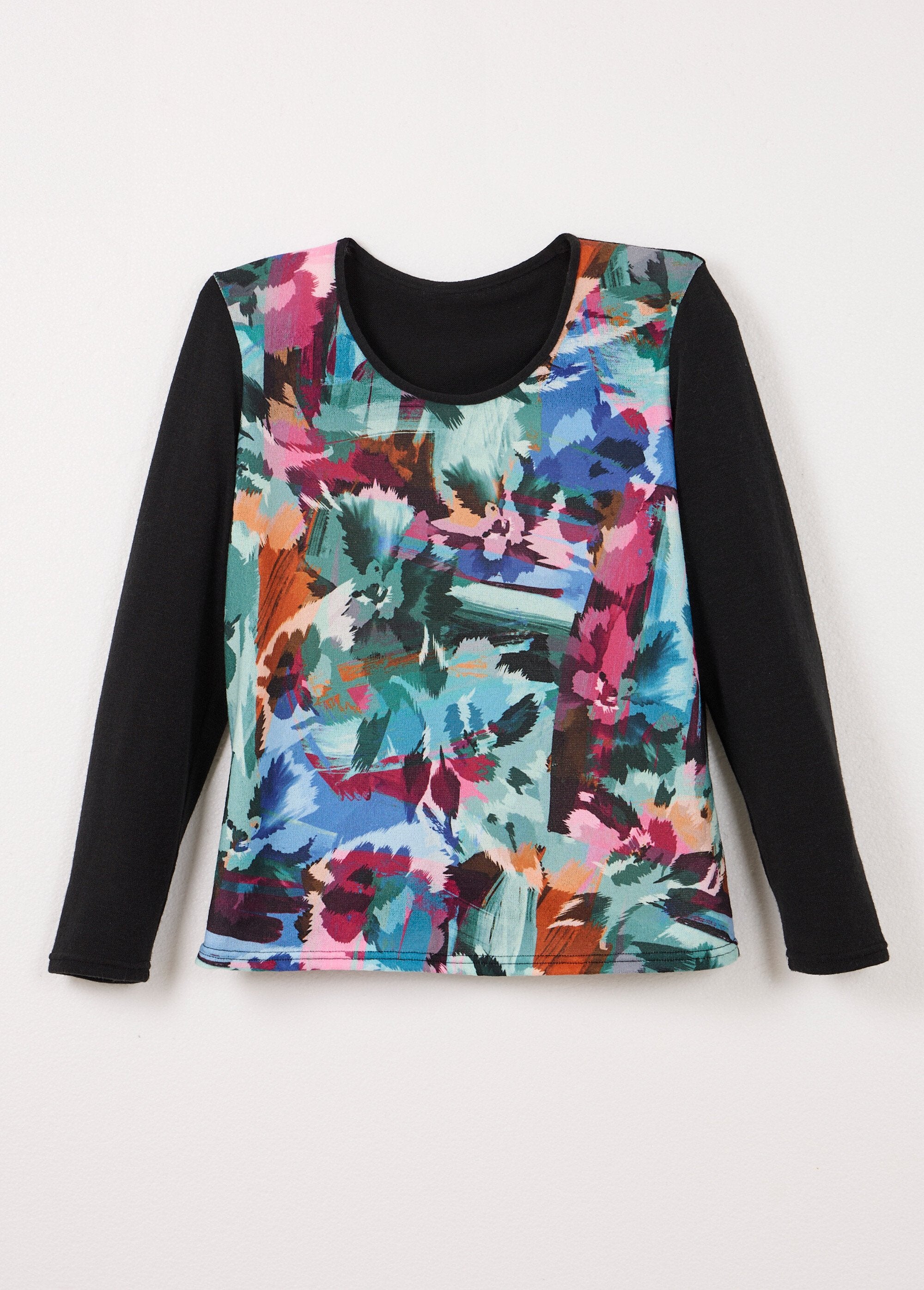 Warm,_plain_T-shirt_with_long-sleeved_front_motif_Multicolor_AP1_slim
