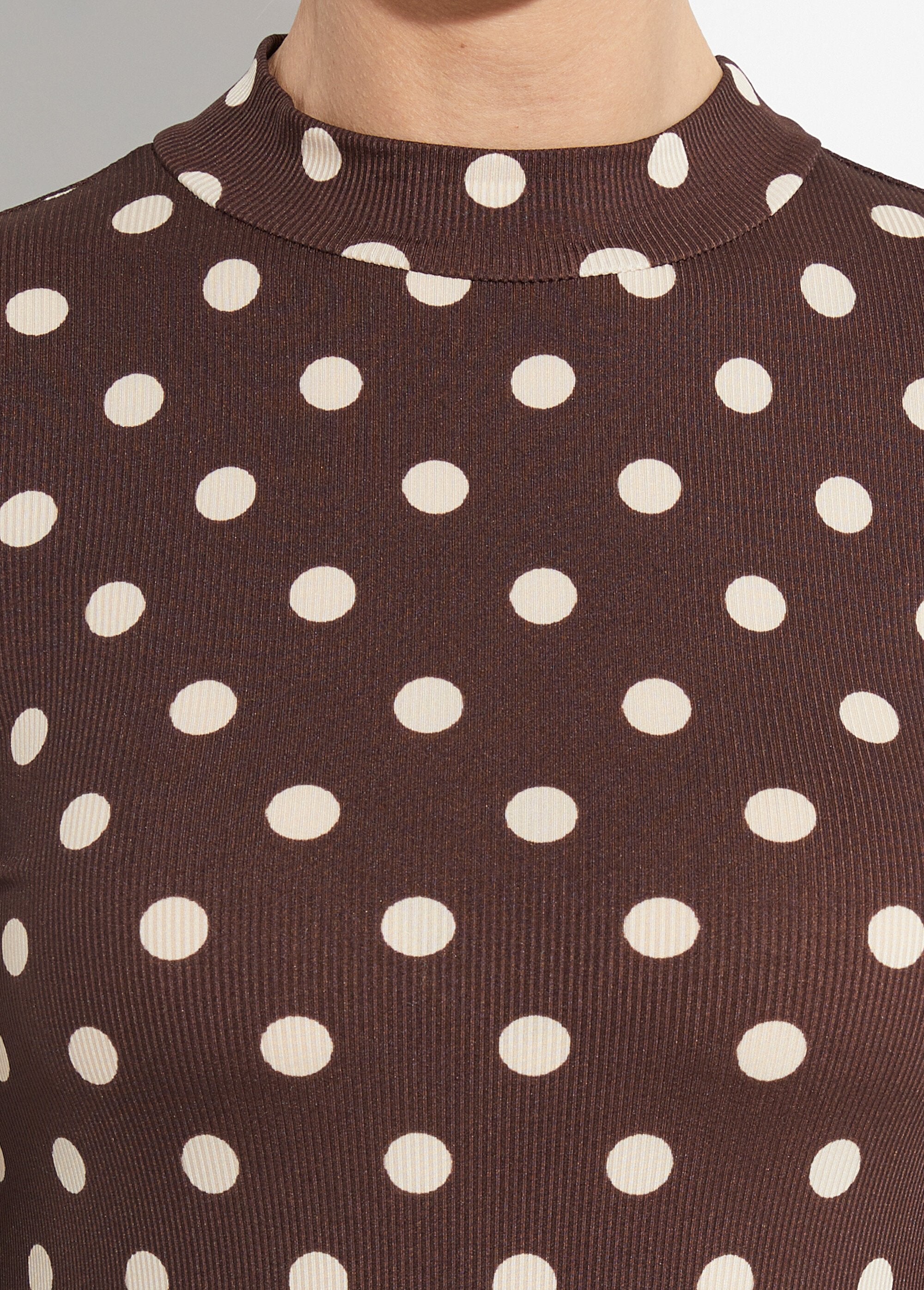 Ribbed_polka_dot_T-shirt_with_a_high_neck_Chocolate_DE2_slim