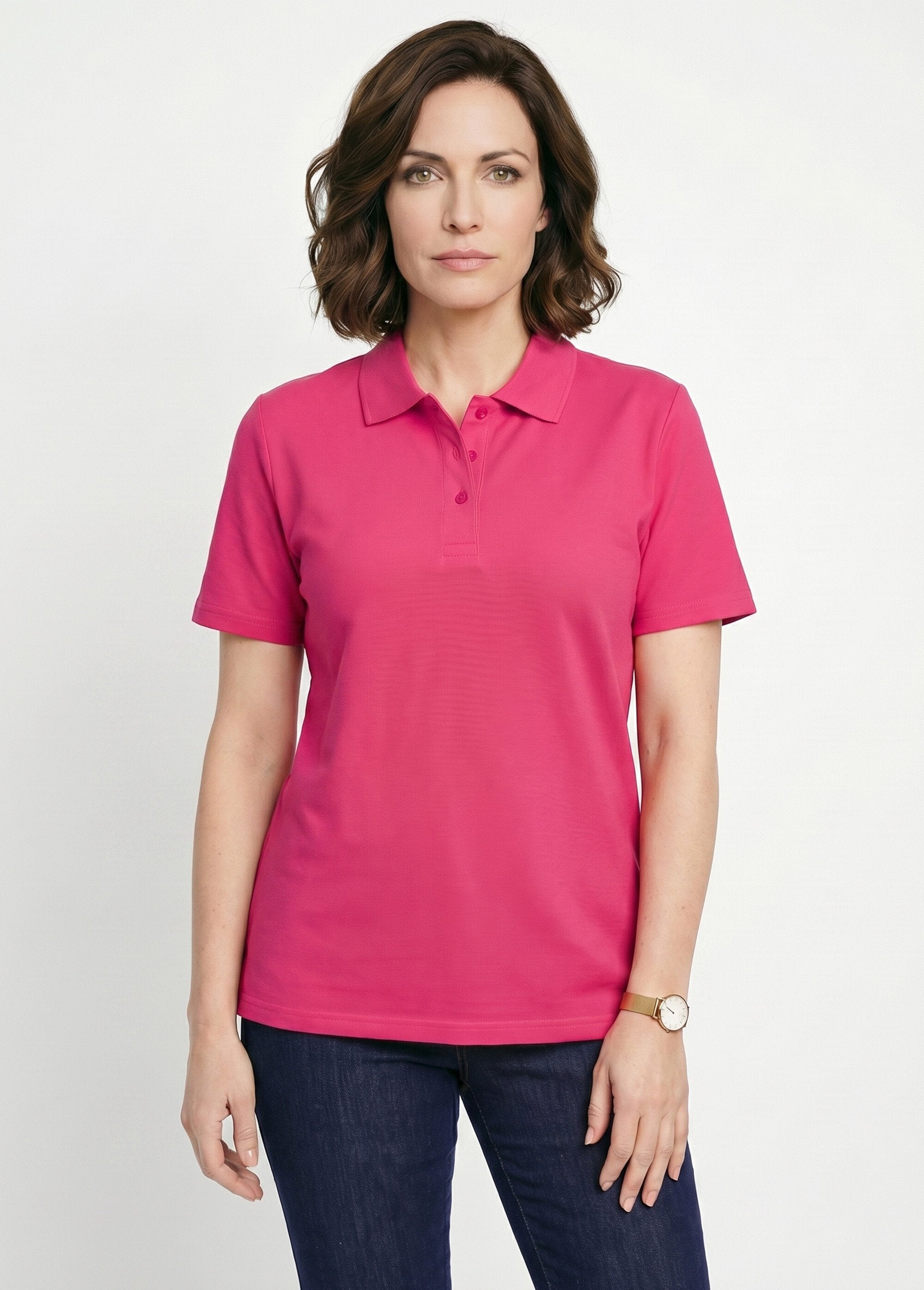 Cotton_piqué_knit_t-shirt_with_polo_collar_Fuchsia_FA1_slim
