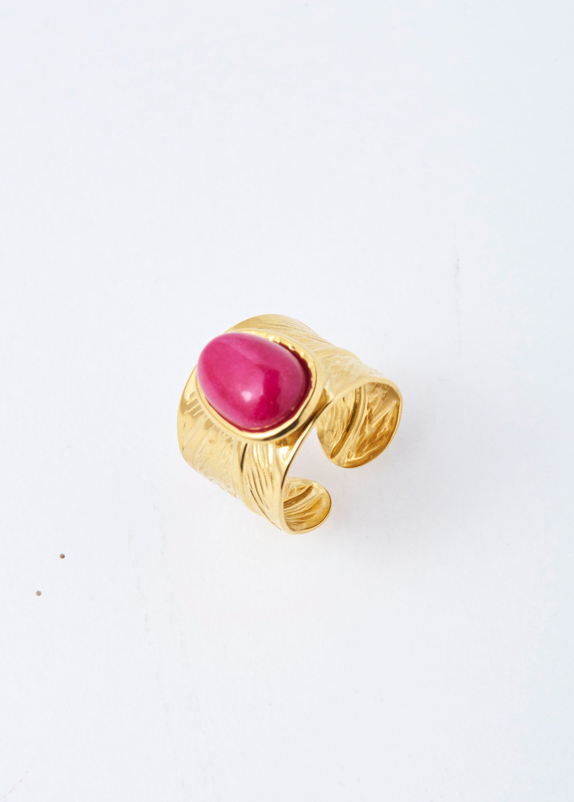 Stainless_steel_leaf_ring_with_stone_Fuchsia_FA1_slim