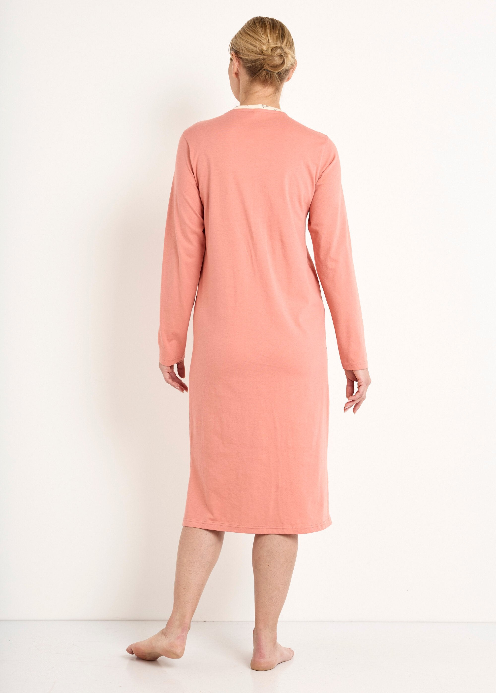Chemise_de_nuit_liquette_mi-longue_boutonnée_coton_Terracotta_DO1_slim