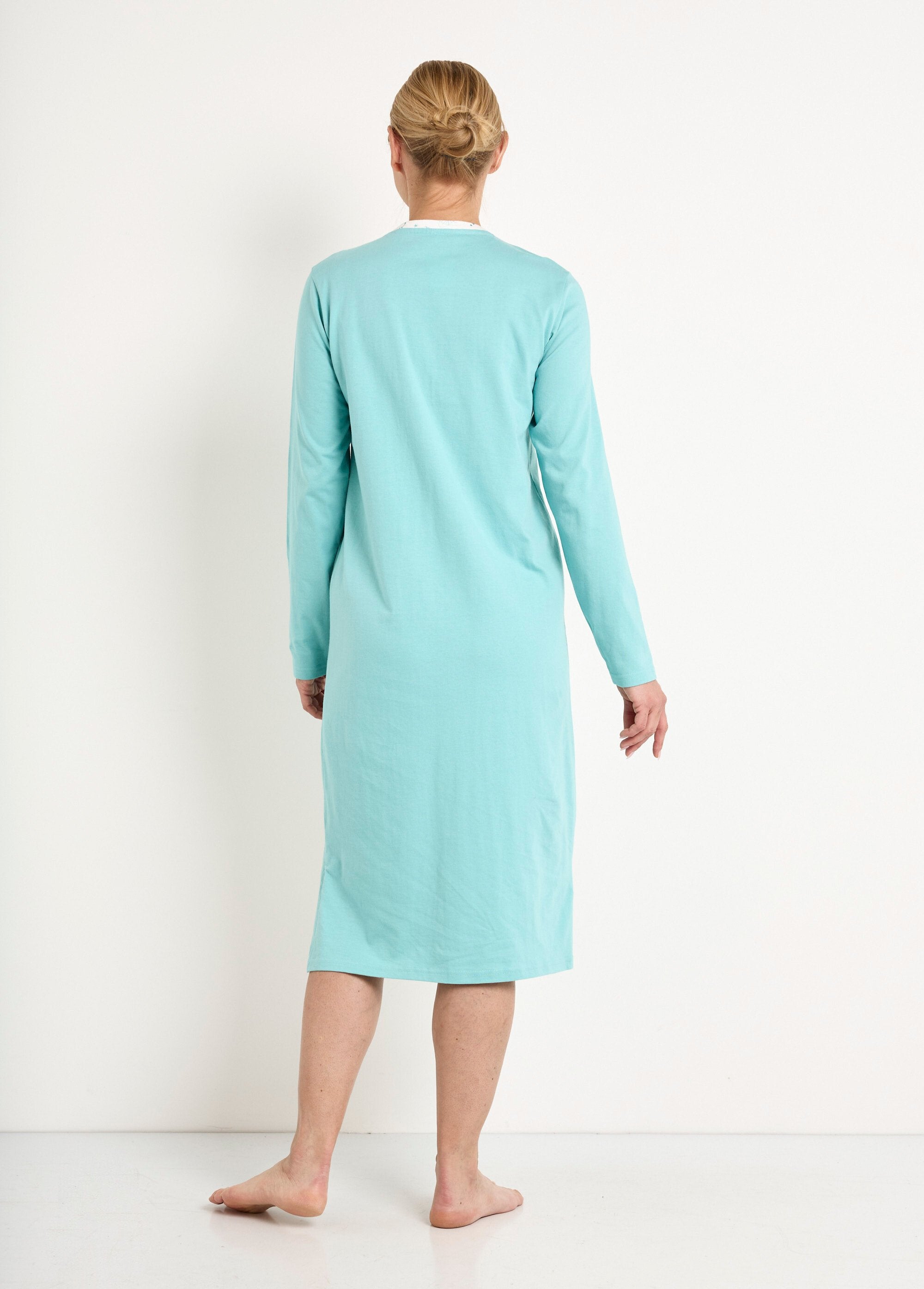 Chemise_de_nuit_liquette_mi-longue_boutonnée_coton_Aqua_DO1_slim