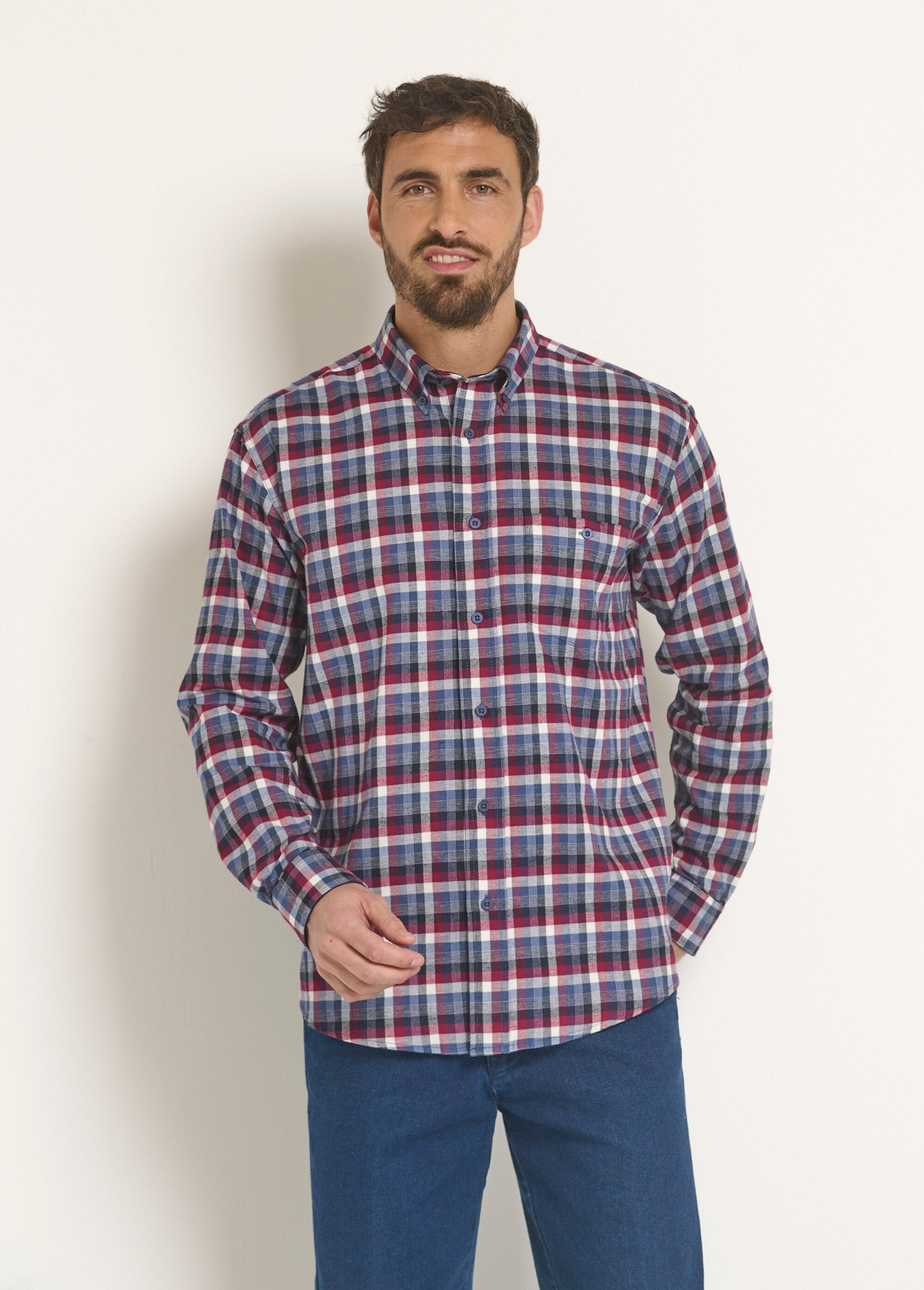 Stretchy_plaid_flannel_shirt_Burgundy_tiles_FA1_slim