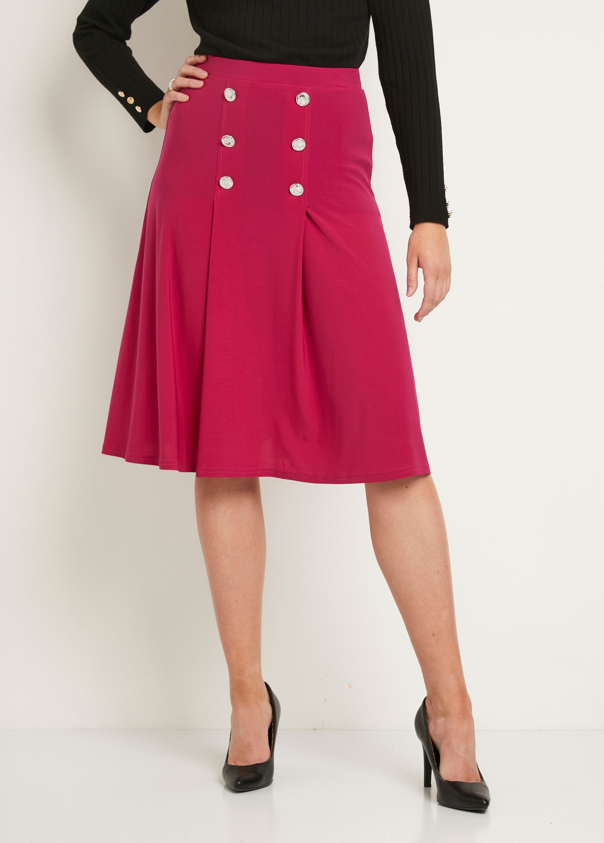 Mid-length_flared_skirt_in_plain_knit_with_bridge_Fuchsia_FA1_slim