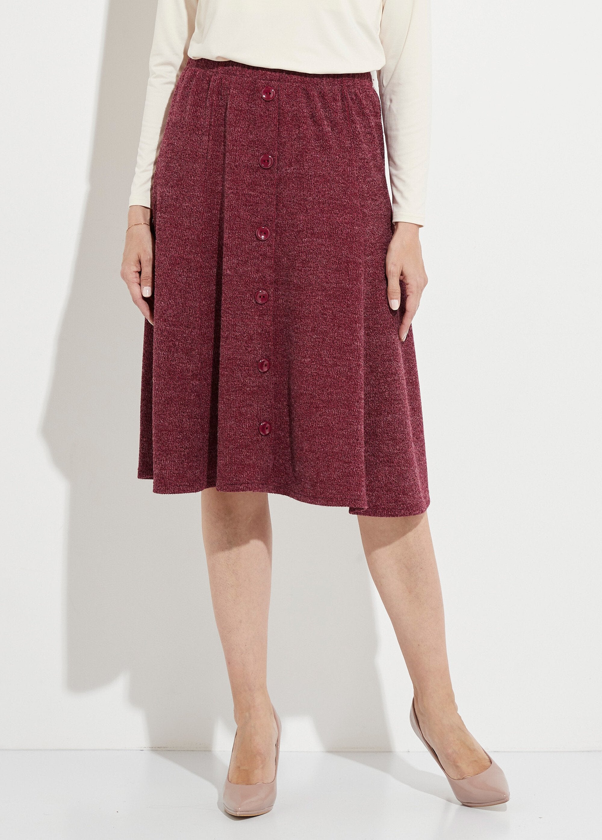 Mid-length_flared_skirt_in_plain_warm_knit_Bordeaux_FA1_slim