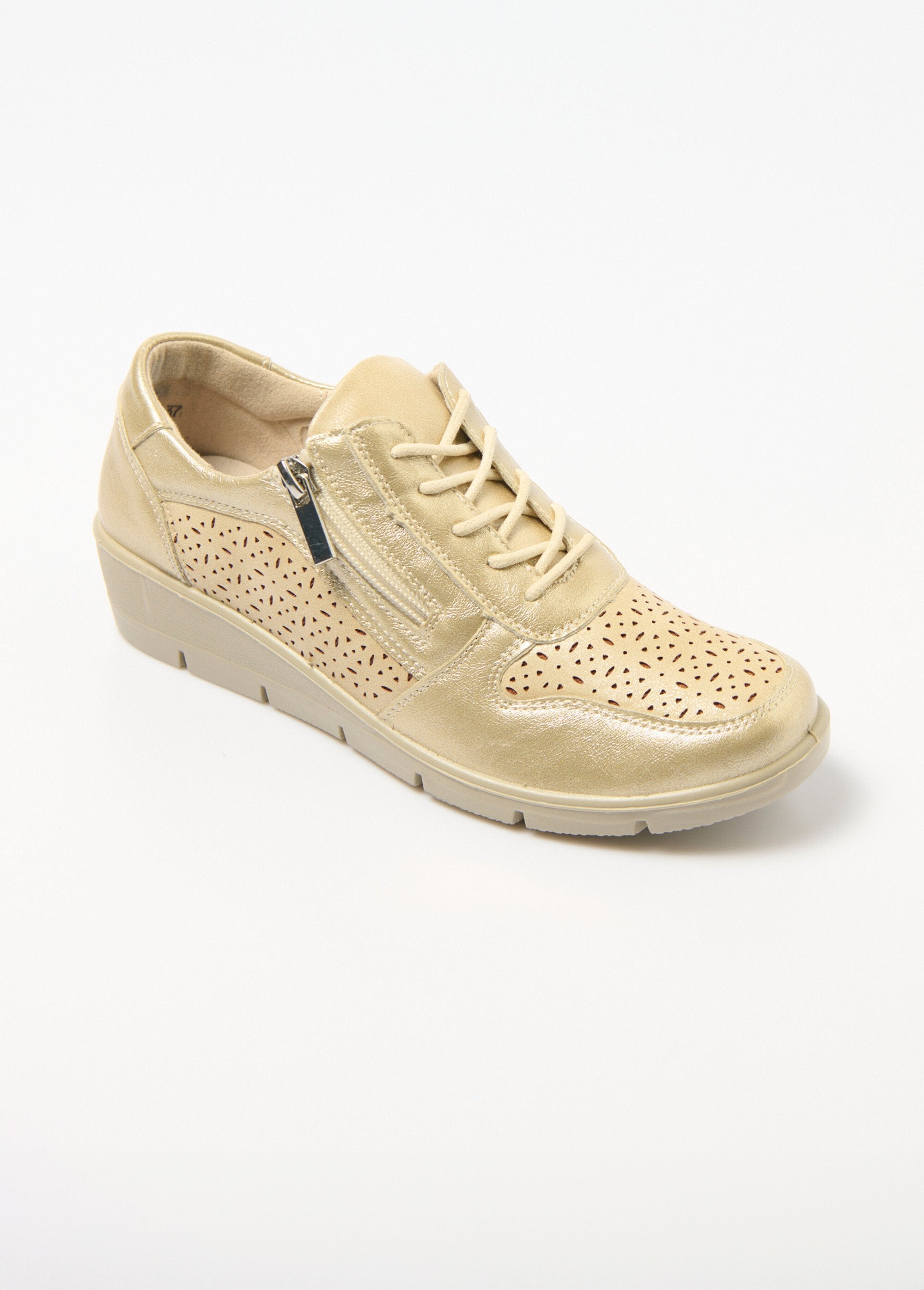 La_Bottine_Souriante®_-_Comfort_width_zipped_sneakers_Golden_FA1_slim