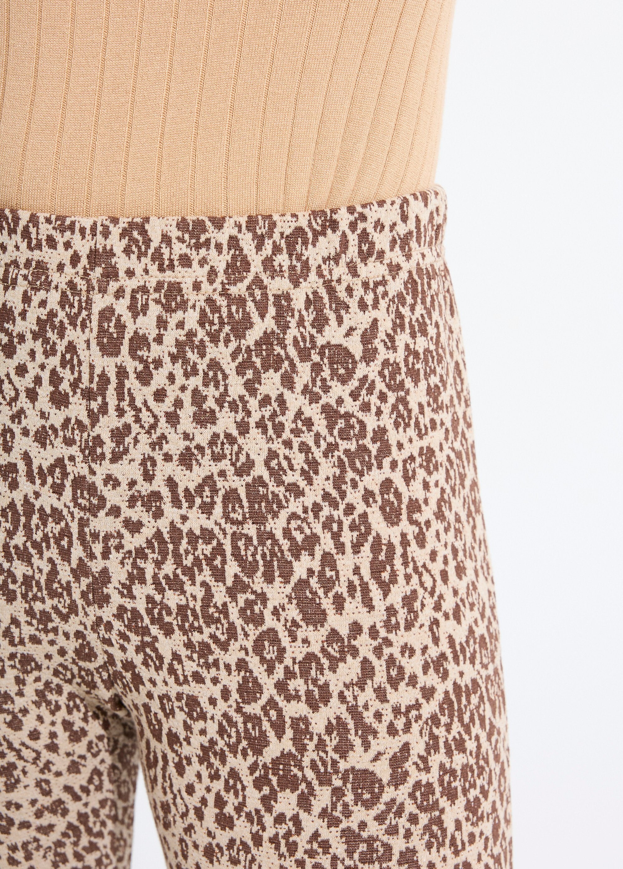 Legging_jacquard_peau_de_bête_taille_élastiquée_Beige_et_camel_DE1_slim