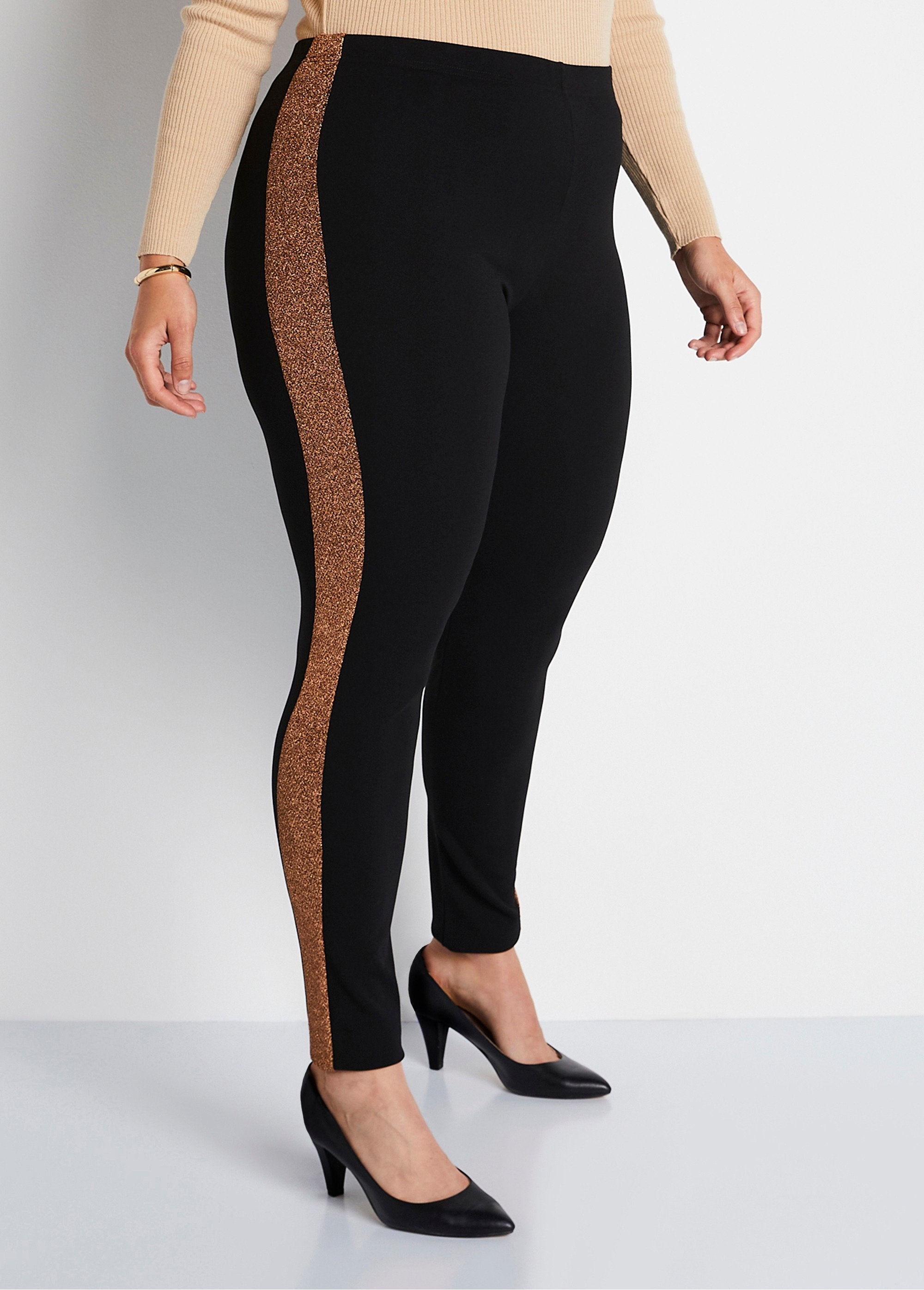 Leggings_with_elasticated_waist_and_shiny_sides_Black_FA1_curvy