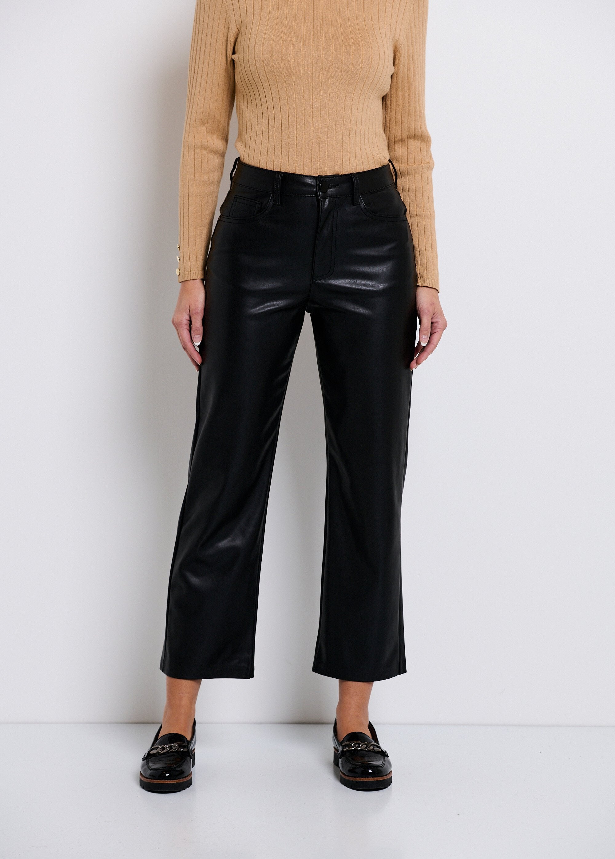 Pantalon_5_poches_7/8ème_en_faux_cuir_Noir_FA1_slim