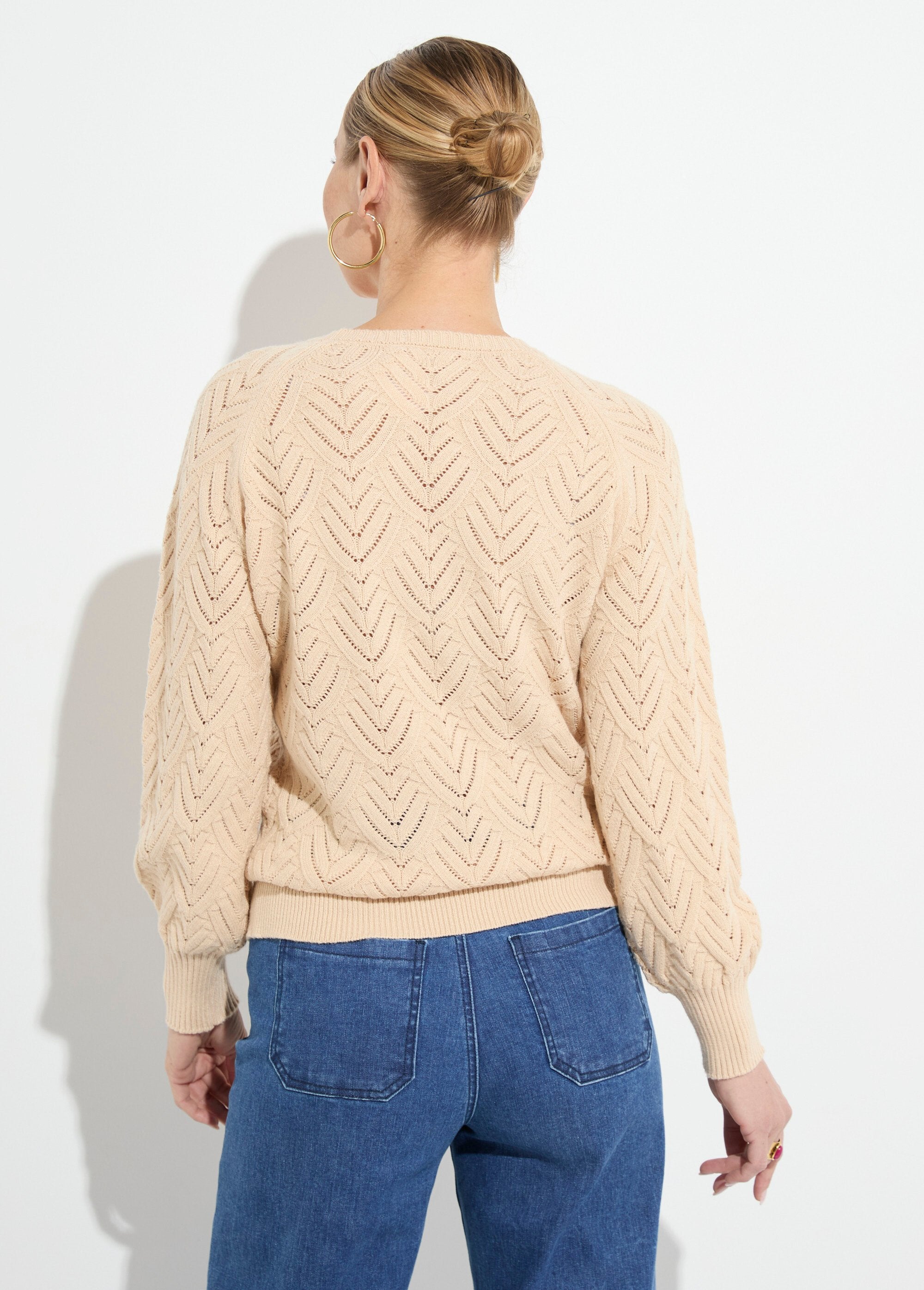 Pull_doux_court_col_rond_uni_ajouré_Beige_DO1_slim