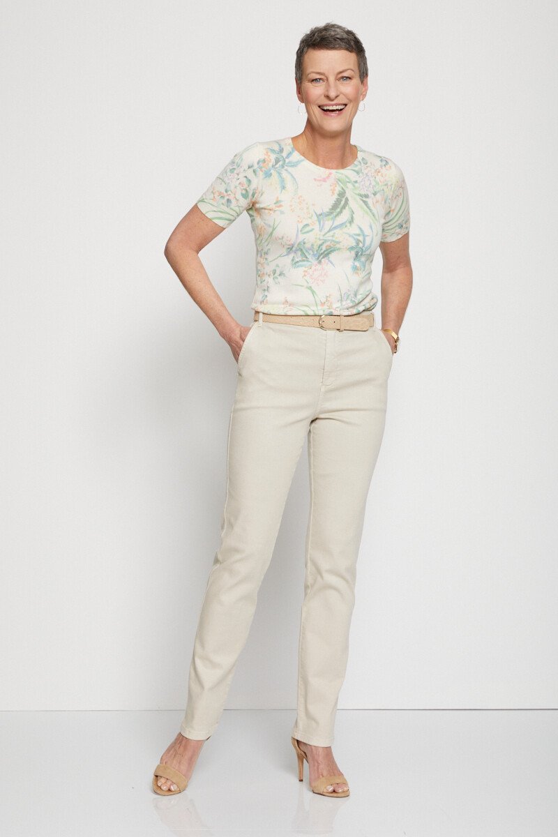Floral_print_short_sleeve_sweater_Beige_and_green_SF1_slim