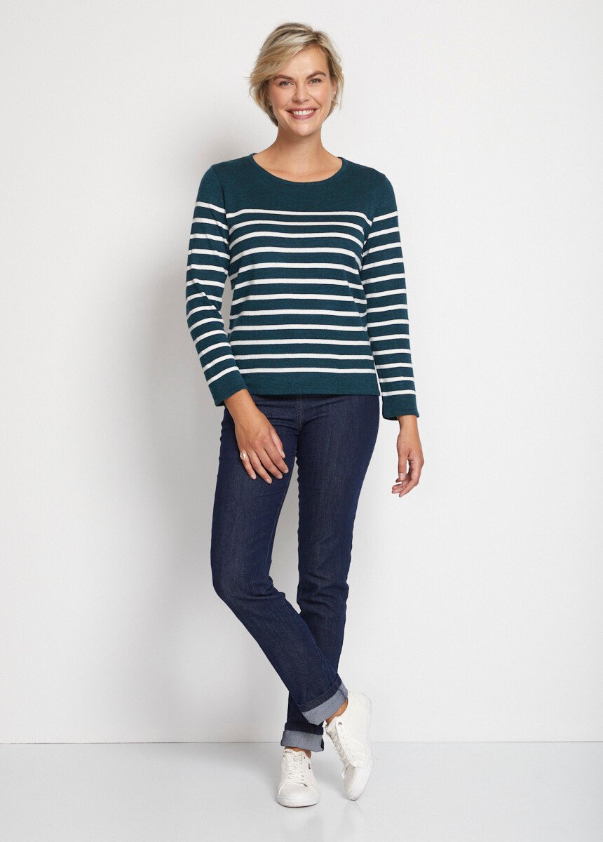 Striped_round_neck_long_sleeve_sweater_Duck_and_ecru_SF1_slim