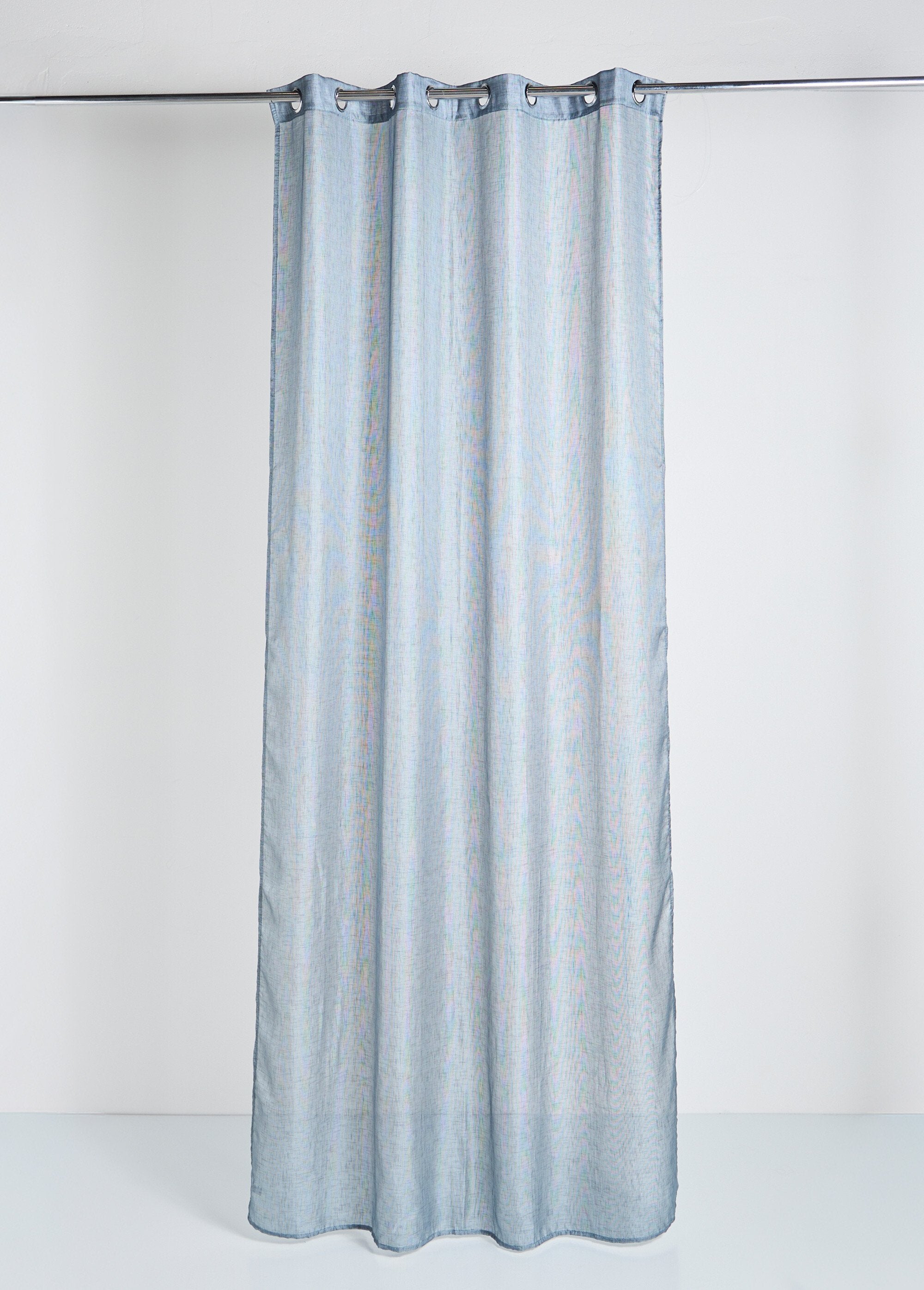 Single-panel_curtain_with_eyelets,_mottled_weave_Blue_gray_FA1_slim