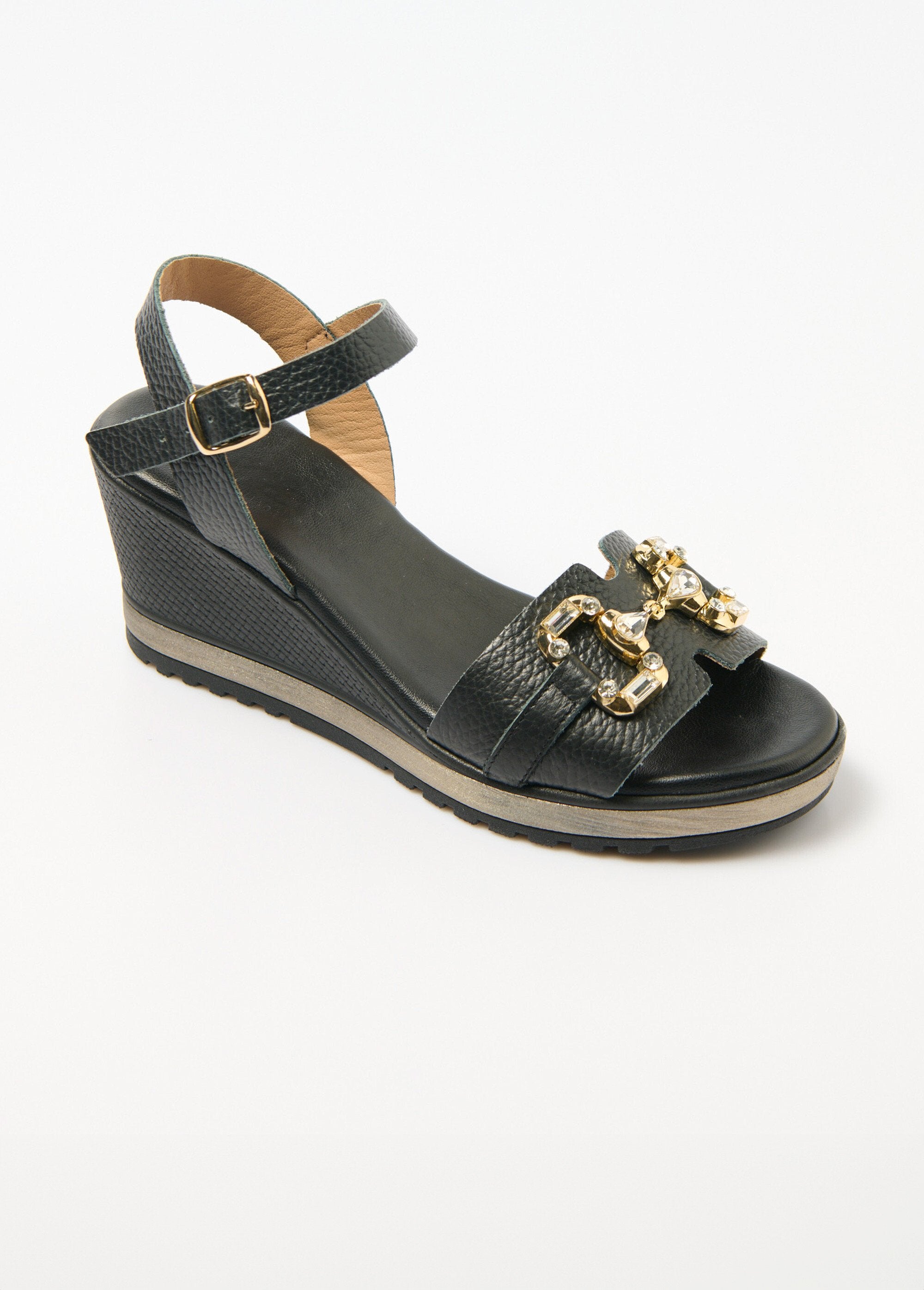 Leather_wedge_sandals,_chic_comfort_width_Black_FA1_slim