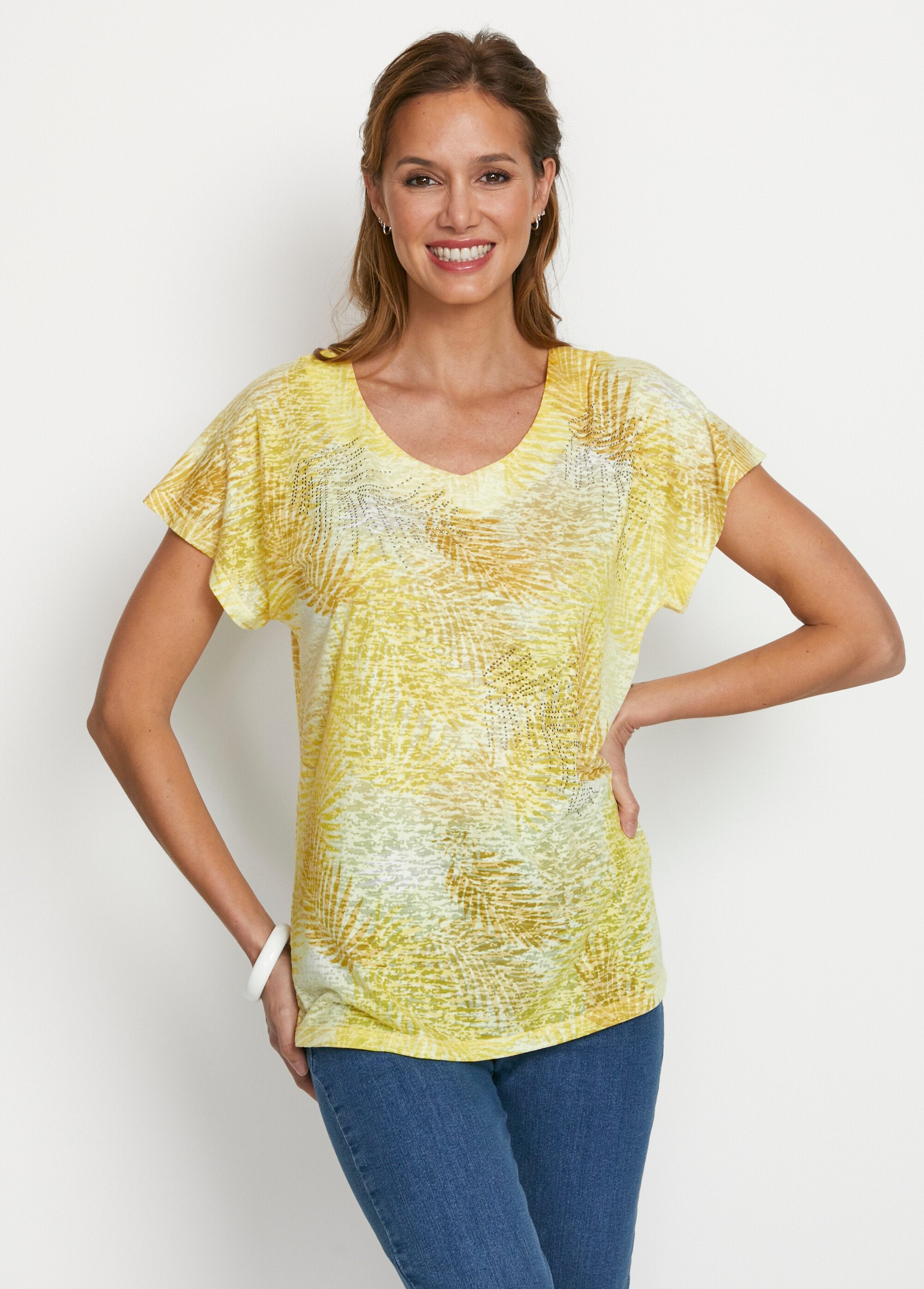 Short_printed_devoré_knit_t-shirt_YELLOW_FA1_slim