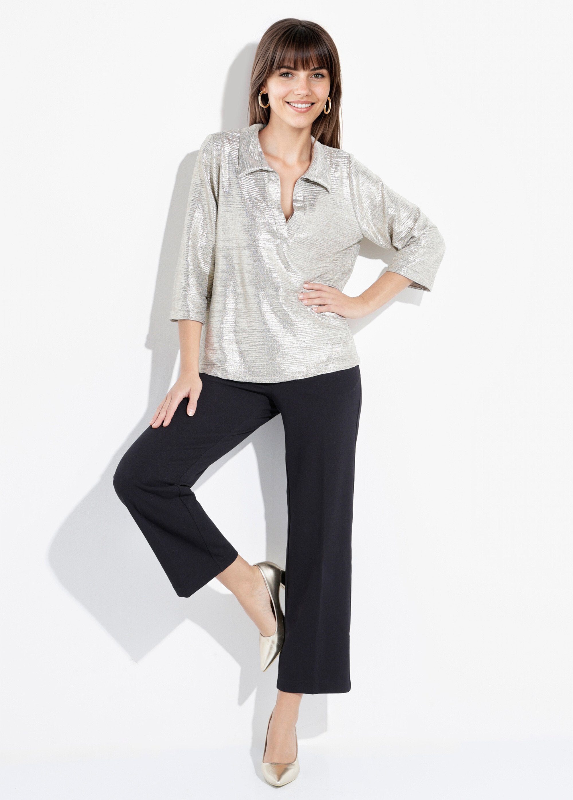 Shiny_tunic_with_a_V-neck_Golden_SF1_slim